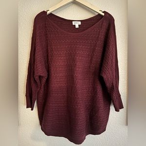 Maroon 3/4 Sleeve Sweater